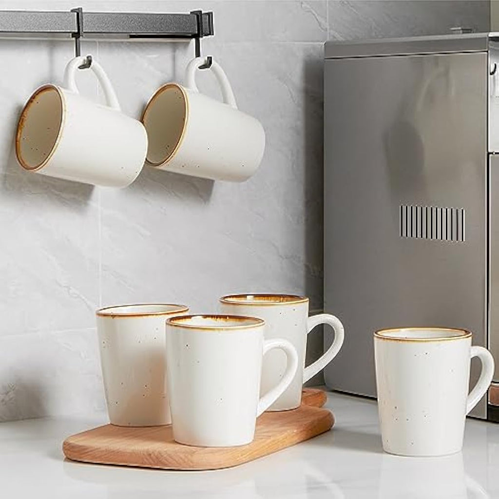 ONEMORE Ceramic Coffee Mugs Set of 6 – 12oz Speckled Porcelain Cups