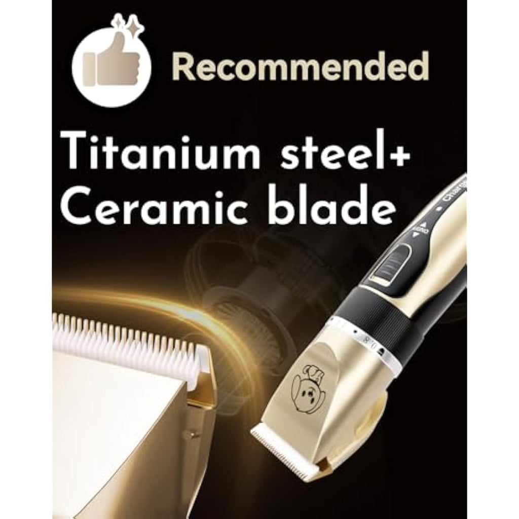 Dog Clippers – Low Noise Cordless Pet Grooming Kit with Nails
