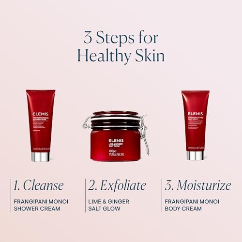 ELEMIS Frangipani Monoi Salt Glow – Hydrating Body Scrub Exfoliator 490g