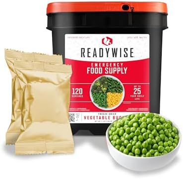 ReadyWise Emergency Food Supply | 120 Serving Freeze Dried Vegetable Bucket