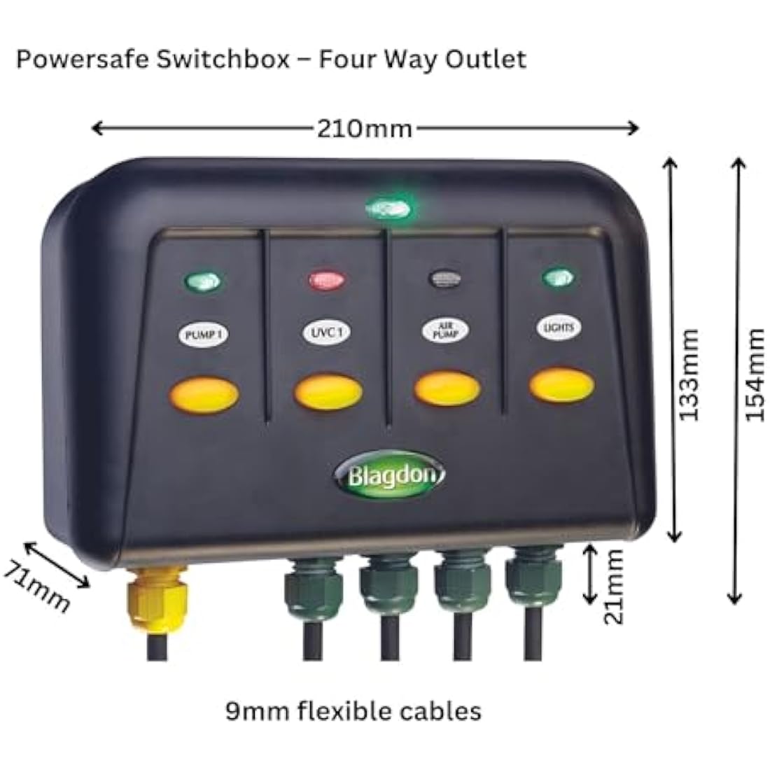 Blagdon Powersafe 4 Outlet Weatherproof Garden & Pond Switch Box