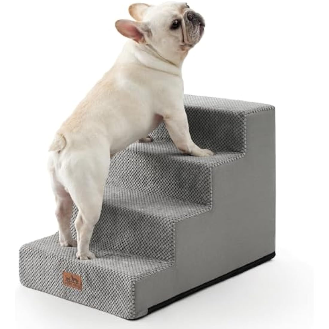 COZY KISS 4-Tier Foam Dog Stairs | Non-Slip Wide Pet Steps for High Beds