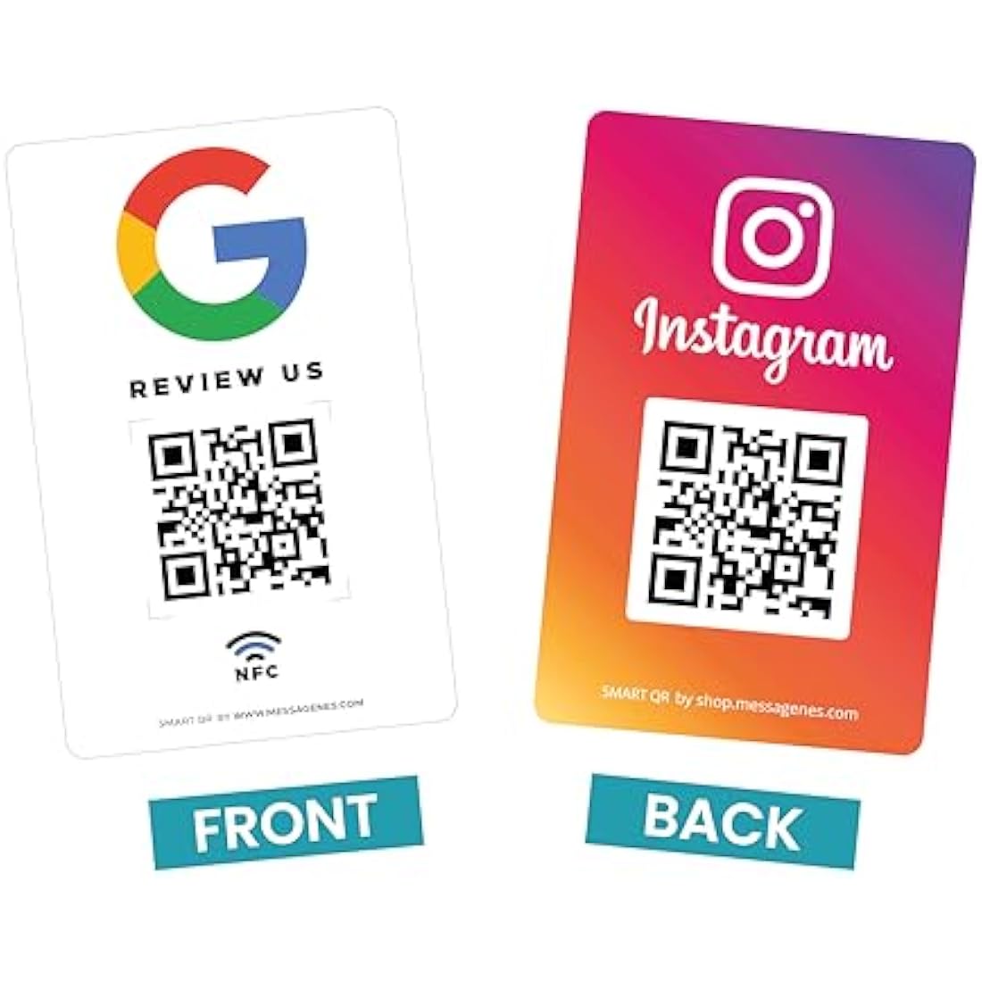 Jolof Store NFC & QR Code Google Review and Instagram Card - 2 Pack