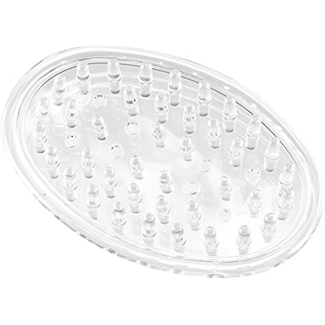 iDesign Oval Soap Dish Set of 3 – Clear Plastic Soap Holder for Bathroom
