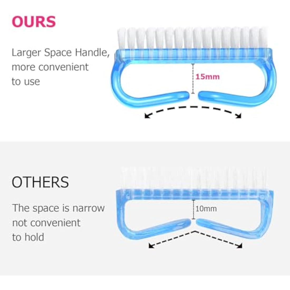 Larbois 4 Pcs Nail Scrubbing Brush – Soft Bristle Hand & Fingernail Cleaner