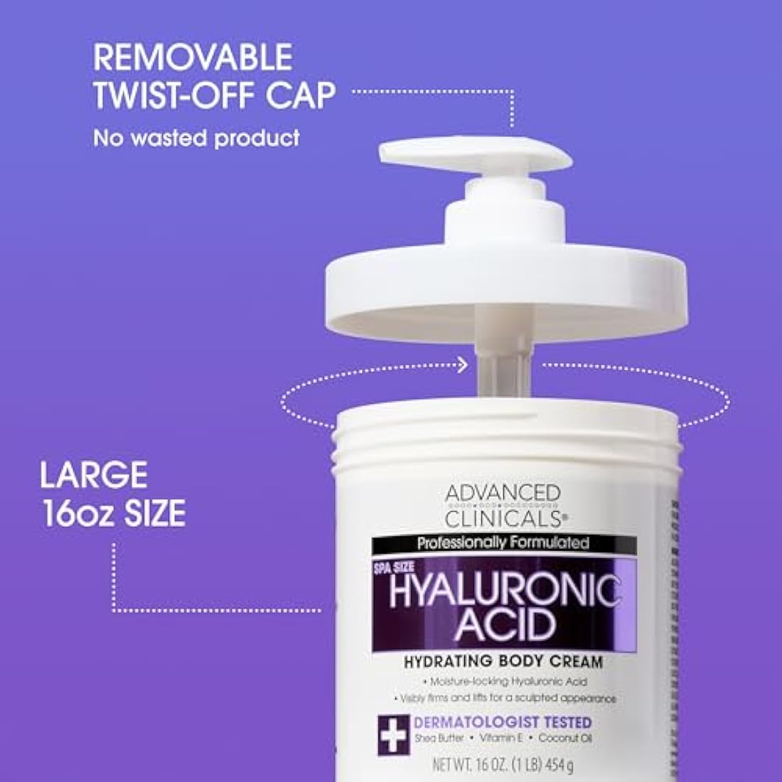 Advanced Clinicals Hyaluronic Acid Anti-Aging Cream - Face & Body (2-Pack)