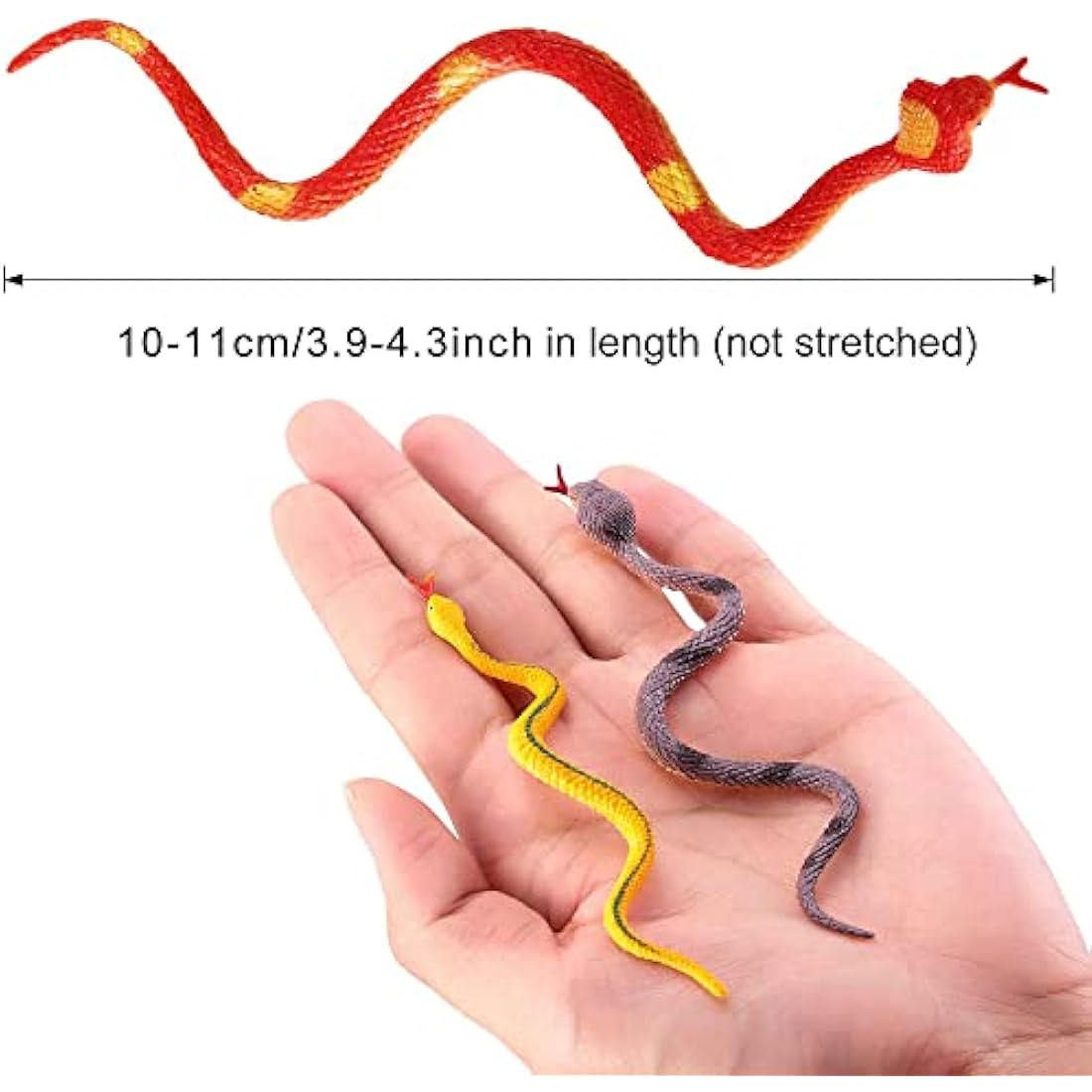 Realistic Rubber Snakes – 24 Pack Fake Snake Prank Toys