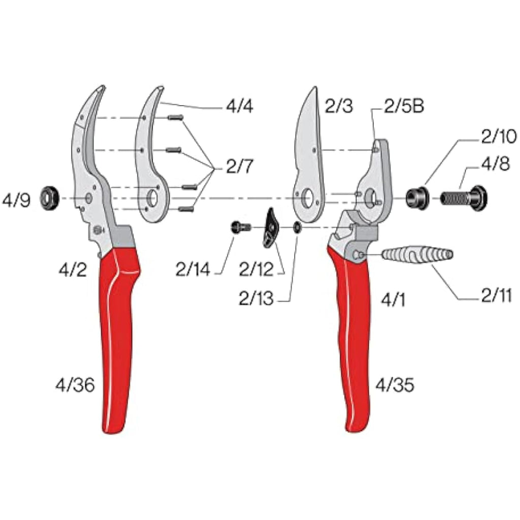 Felco 4 Standard Secateurs – Large Right Hand Hardened Steel Pruners