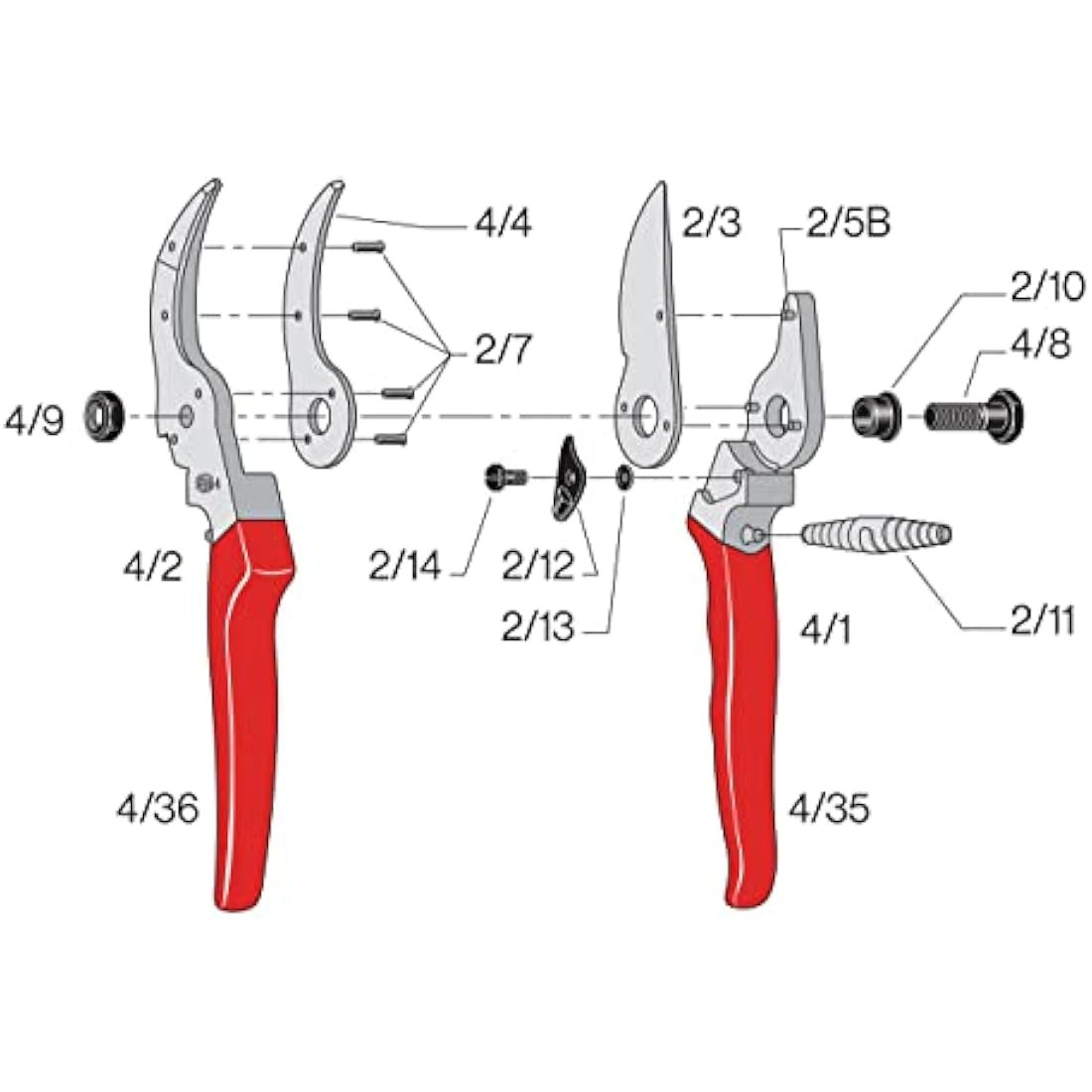 Felco 4 Standard Secateurs – Large Right Hand Hardened Steel Pruners