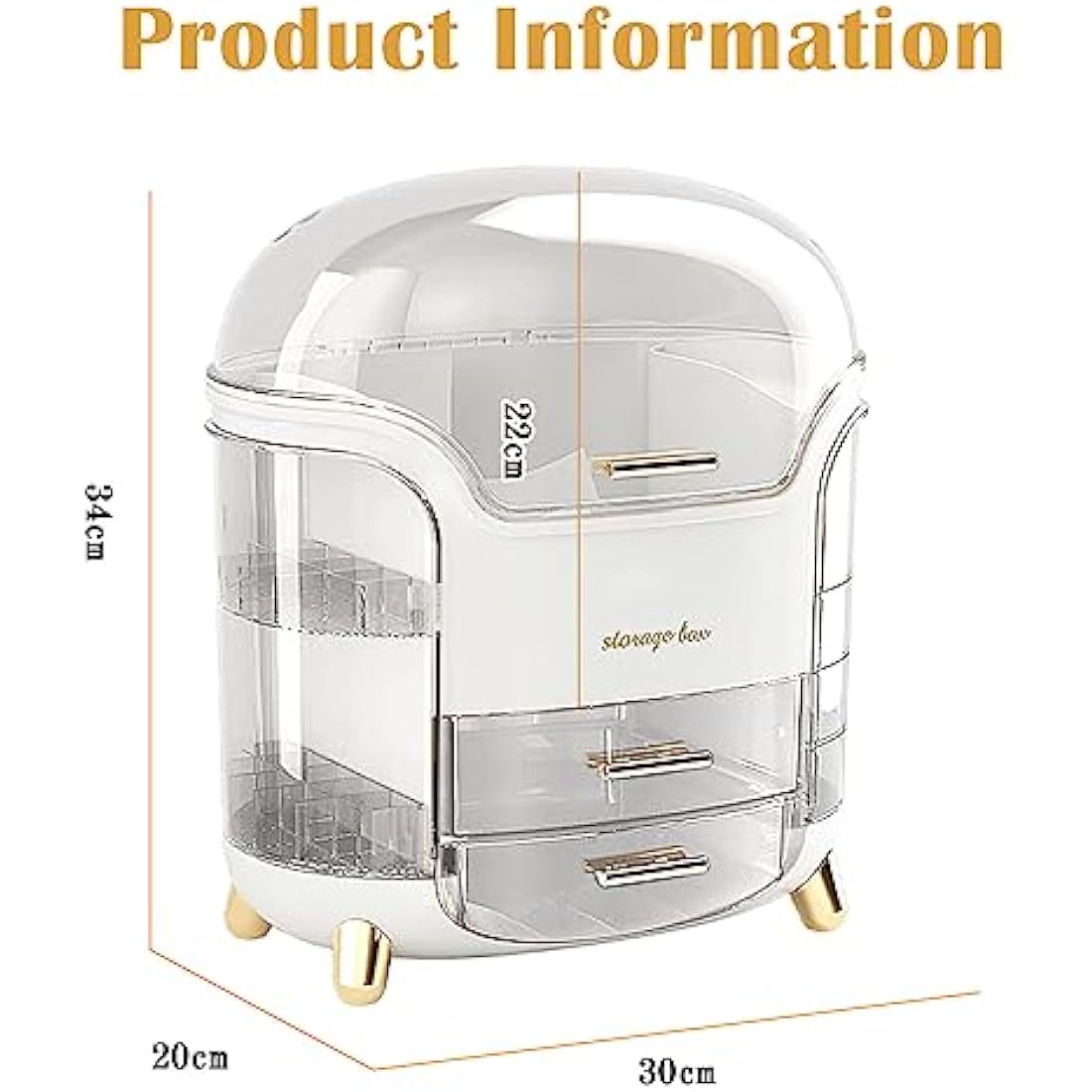 LZDMY Makeup Storage Organiser | Dustproof Acrylic Skincare Case