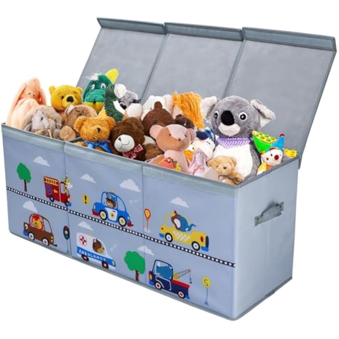 Decalsweet Extra Large Foldable Toy Storage Box with Lid – Animal Car