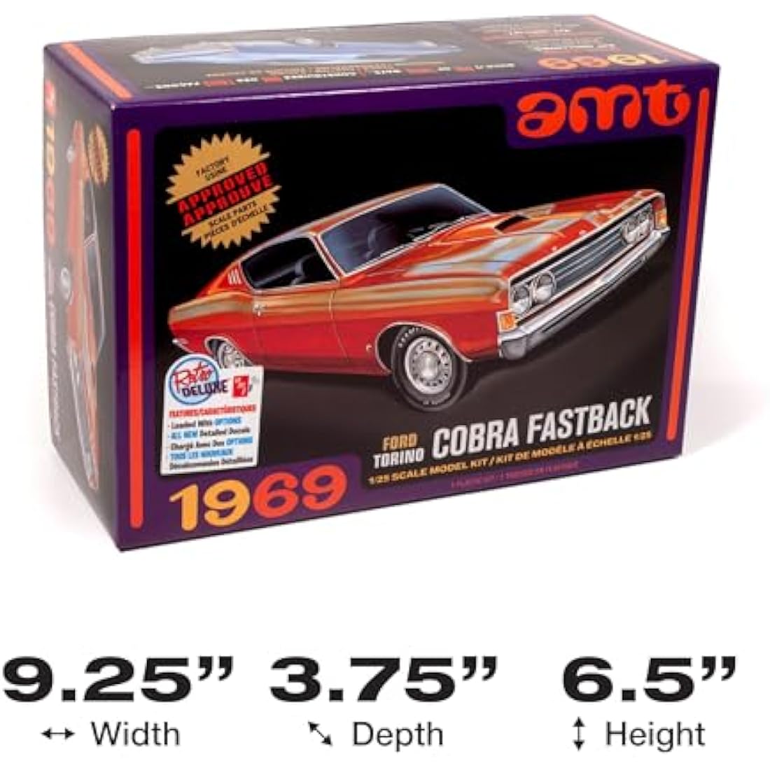 AMT 1969 Ford Torino Cobra Fastback 1:25 Scale Model Car Kit AMT1217