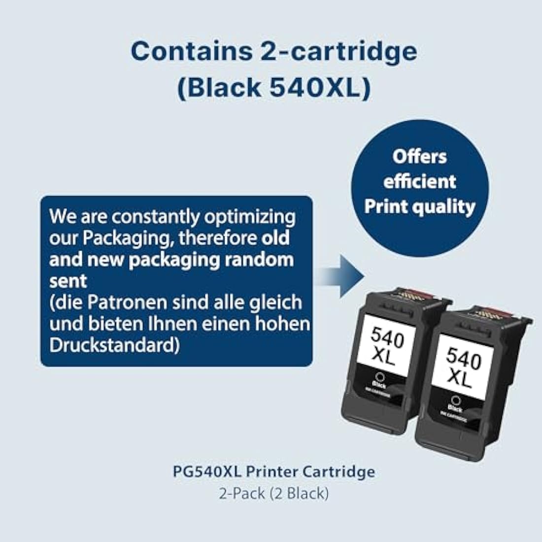 Jolof Store PG-540XL Black Ink Cartridges for Canon Pixma MG3650 TS5150 (2-Pack)