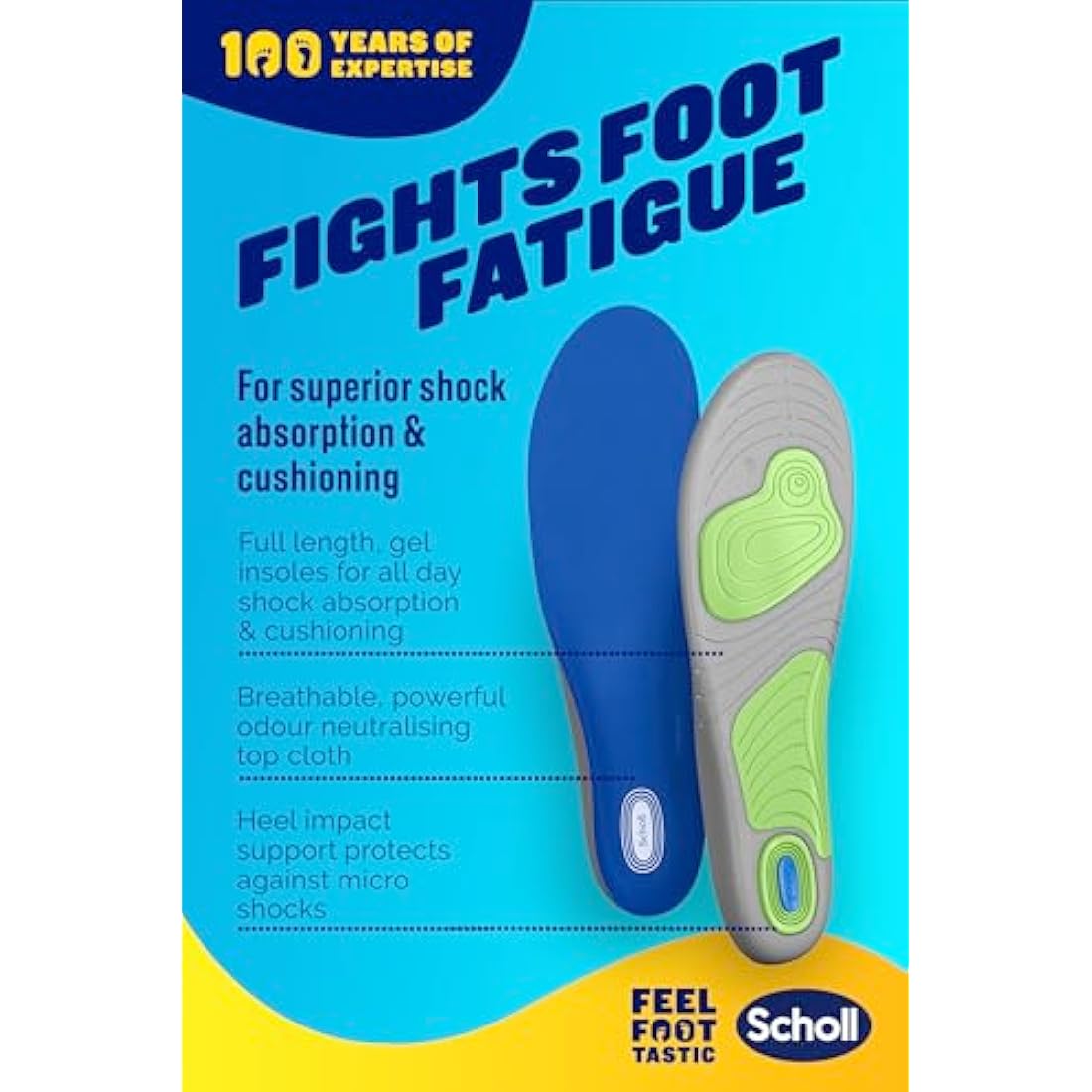 Scholl GelActiv Sport Insoles for Men | Shock Absorbing Gel – Sizes 7-12