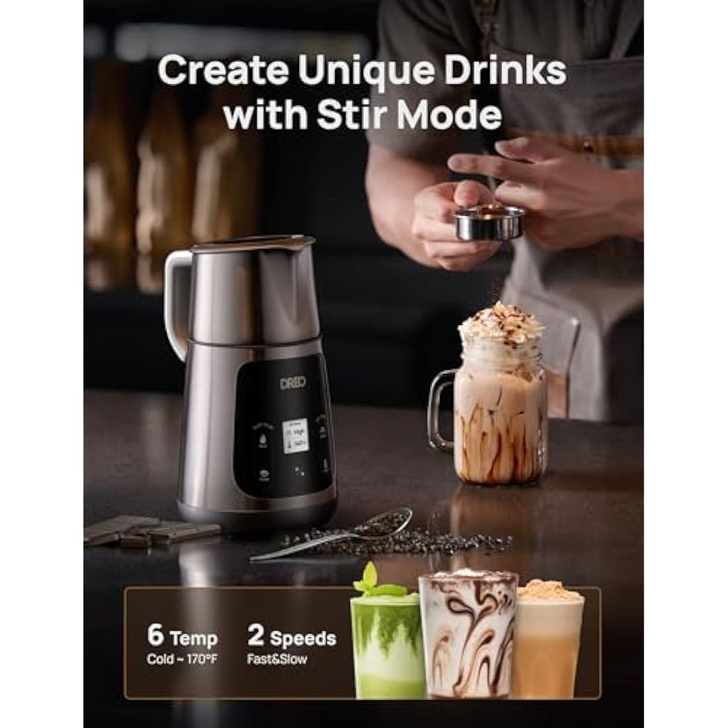 Dreo BaristaMaker Milk Frother – 27oz Electric Foam Maker for Latte Art