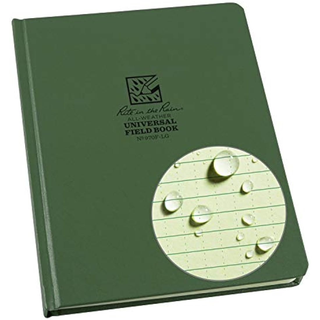 Rite in the Rain Weatherproof Hard Cover Notebook | Green, 6.75" x 8.75"