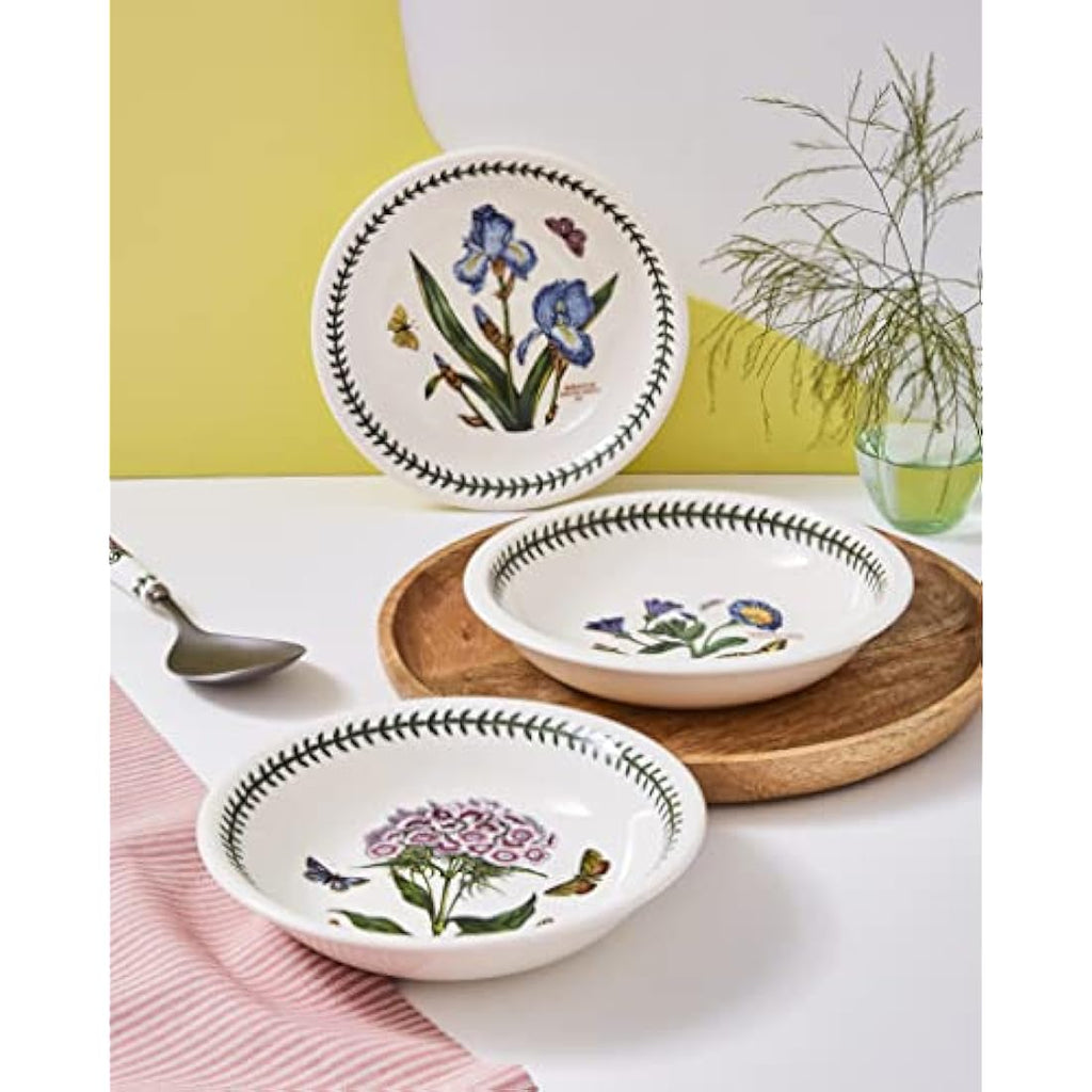 Portmeirion Botanic Garden Pasta Bowls - Set of 6 Floral 20cm Ceramics