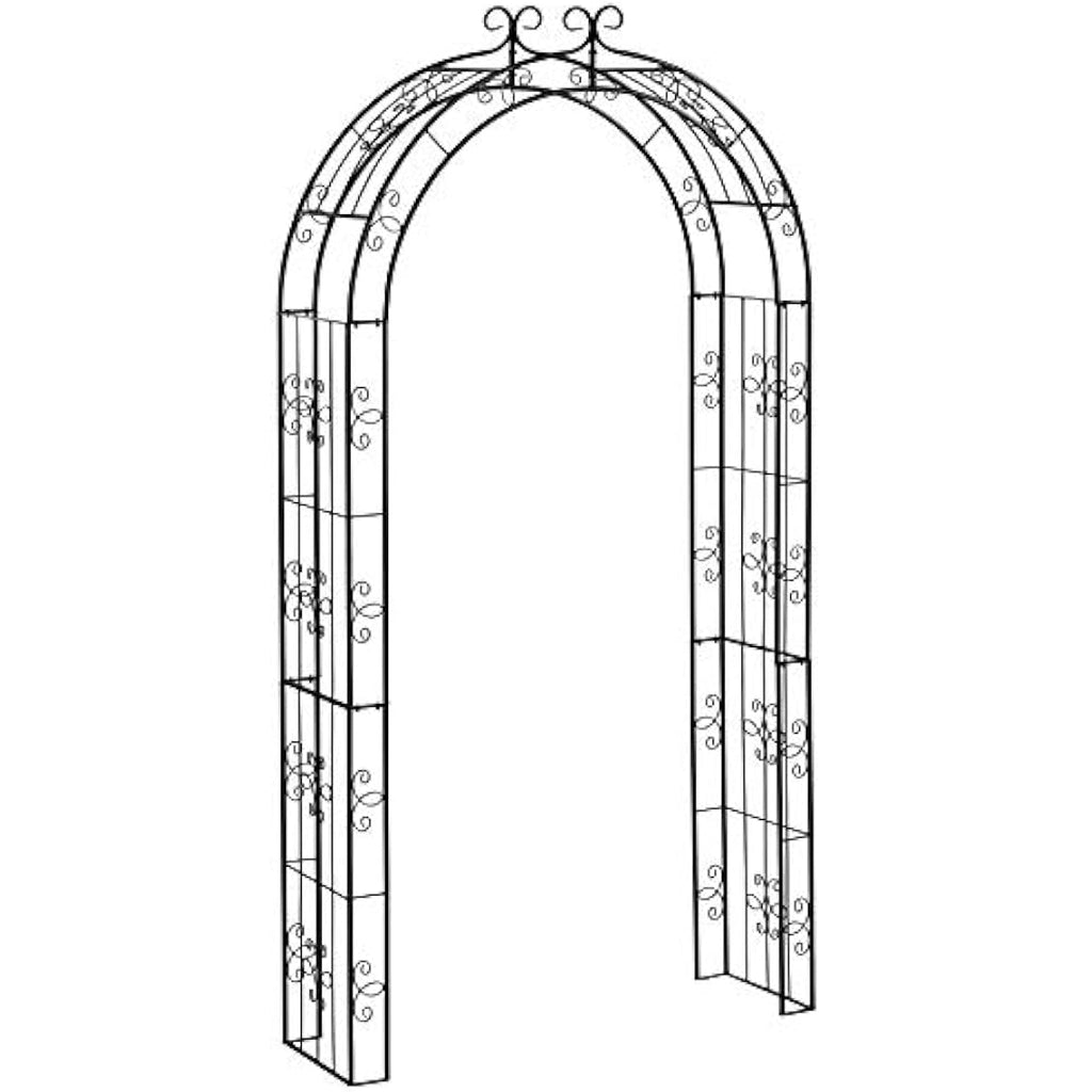 Dehner Belmont Metal Rose Arch – Black Weatherproof Garden Trellis