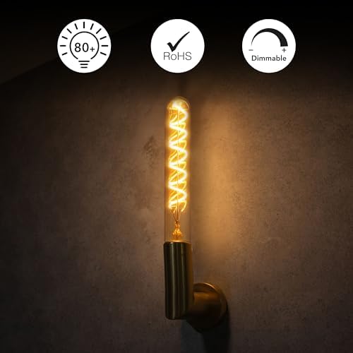 CROWN LED 6-Pack E27 Flute Tube Light Bulbs – Warm White Vintage Glass