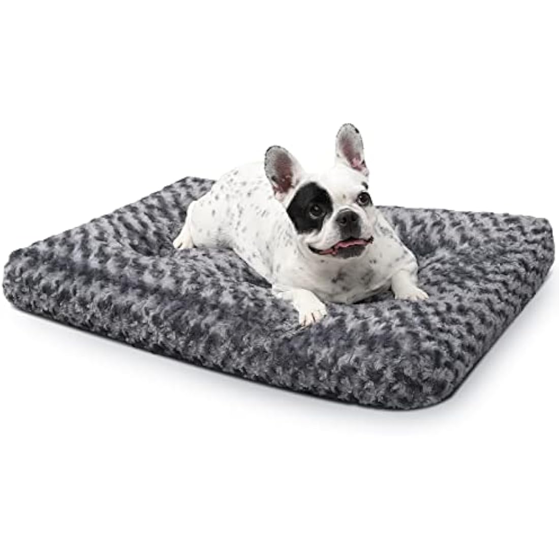 KSIIA Calming Dog Bed – Washable Orthopedic Plush Crate Mat, Dark Grey