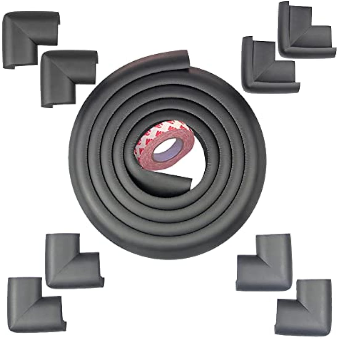 Jolof Store Baby Proofing Edge and Corner Guards – Non-Toxic Black 26ft Set