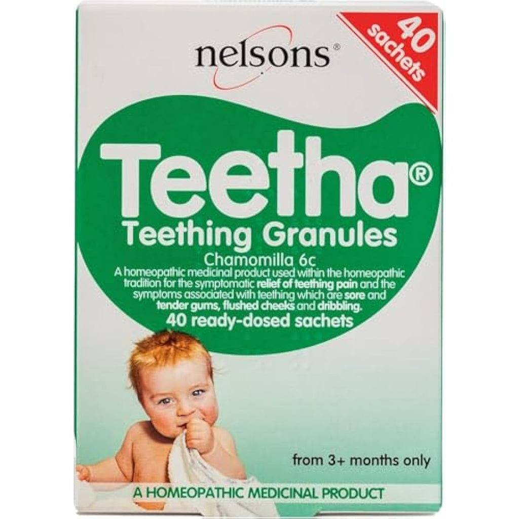 Nelsons Teetha Baby Teething Granules | Homeopathic Relief | 40 Sachets