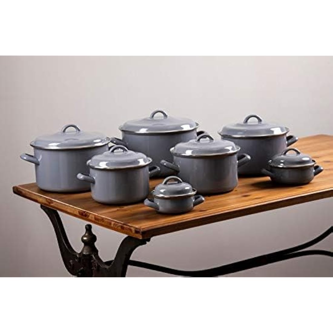 Jolof Store Enamel Casserole Dish with Lid – 2L Grey Cooking Pot