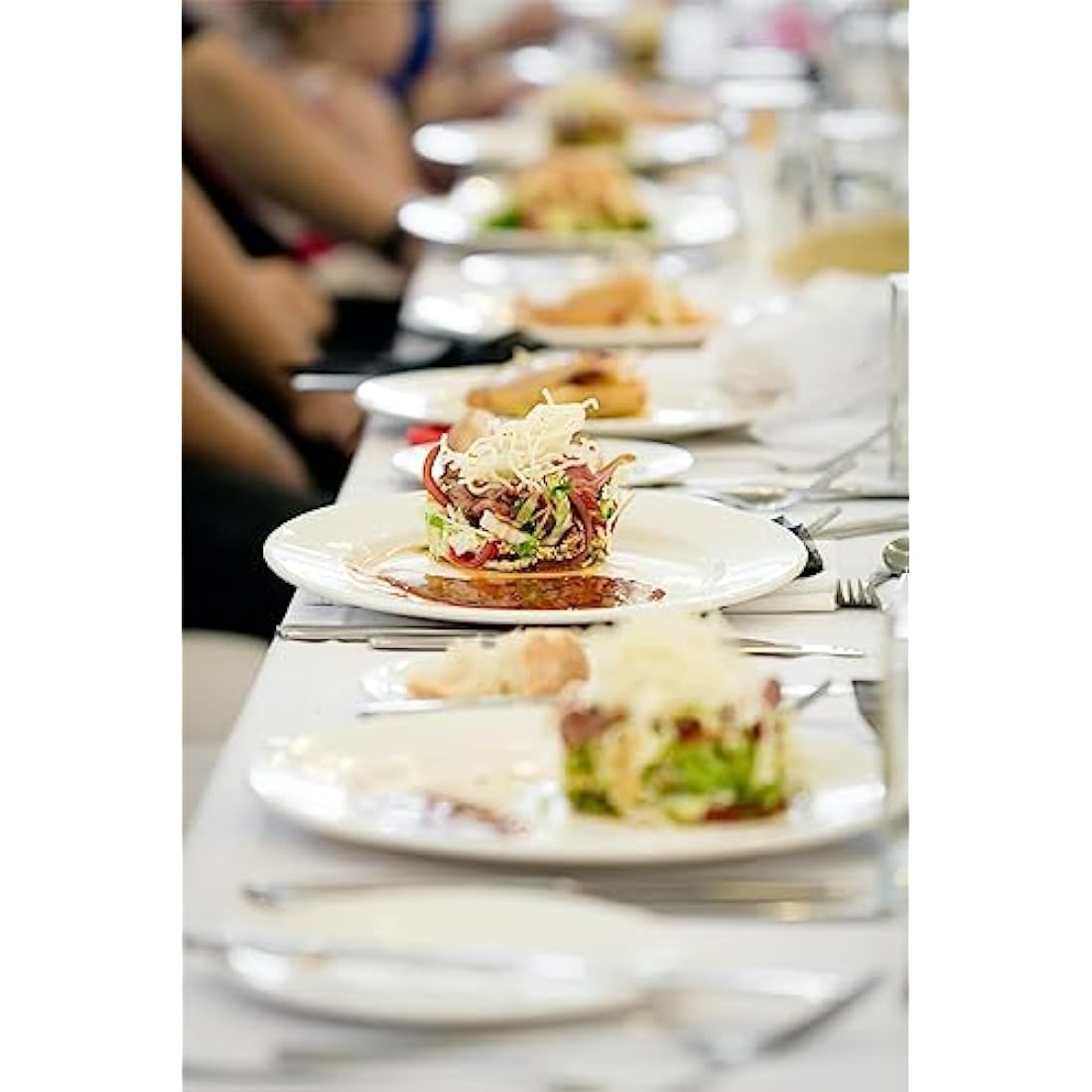 12-Piece White Porcelain Side Plates | 8-Inch Dessert Dishes
