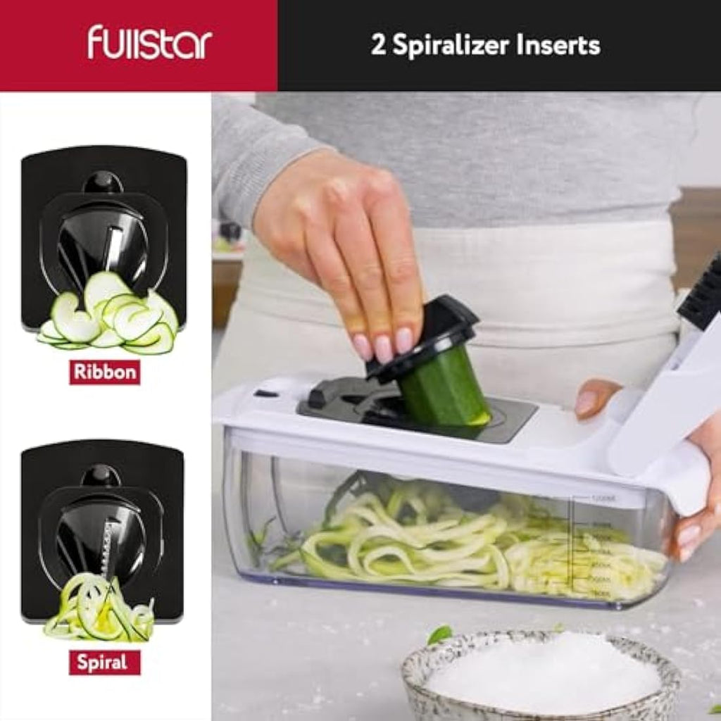 Fullstar 9-in-1 Vegetable Chopper – Manual Food Dicer and Slicer, White