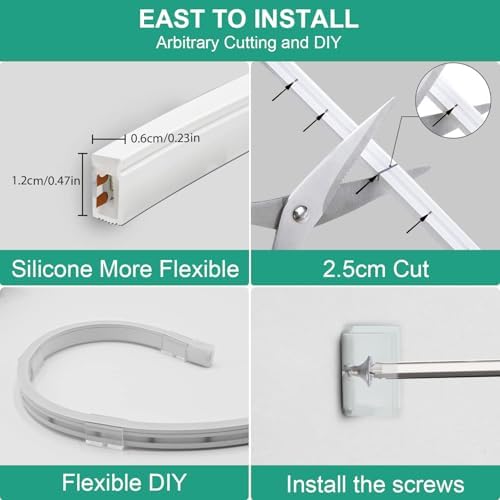 Jolof Store Neon LED Strip Light – 5m Cool White Flexible Silicone