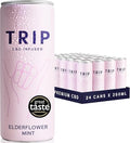 TRIP CBD Drink - Elderflower Mint Sparkling Water - 24 x 250ml Cans