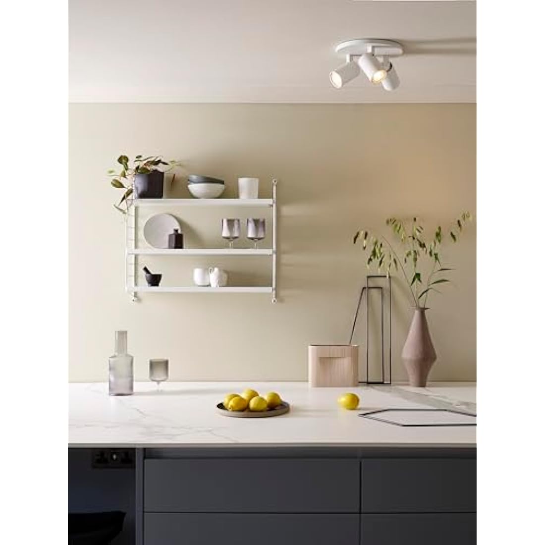 Astro Ascoli Triple Round Ceiling Spotlight | Textured White Zinc