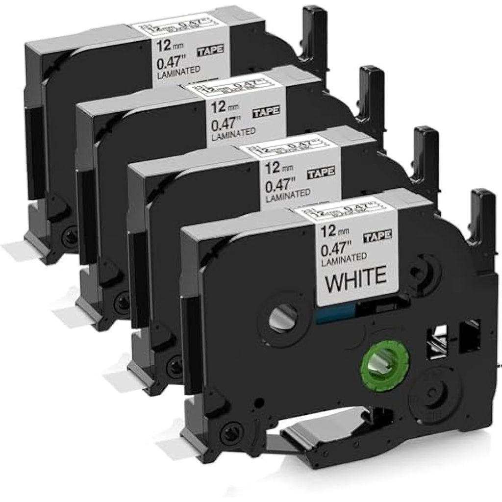 Upwinning 12mm Label Tape Compatible with Brother P-Touch TZe-231 | 4 Pack