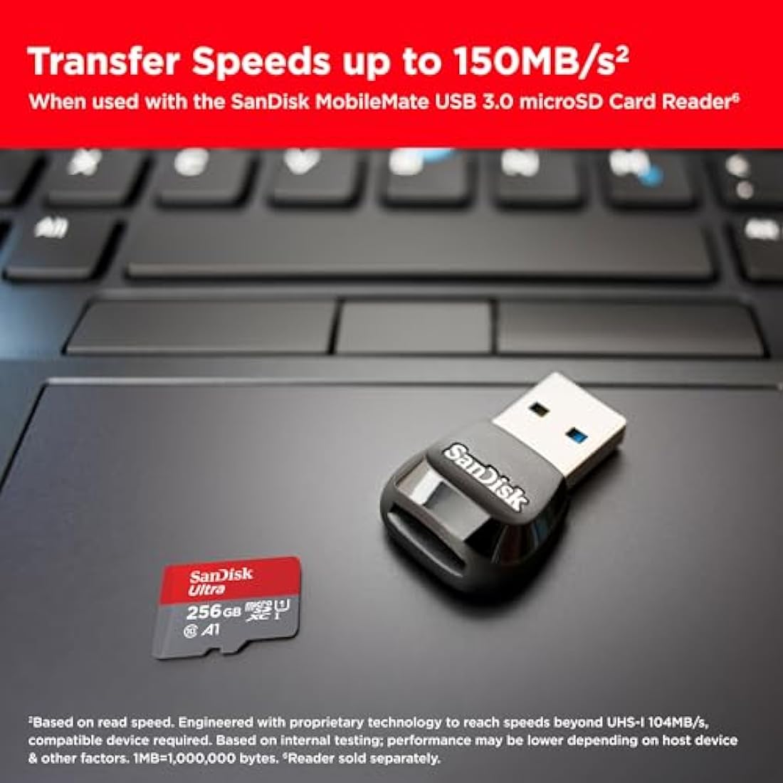 SanDisk 256GB Ultra microSDXC Card with SD Adapter – 150MB/s A1 UHS-I