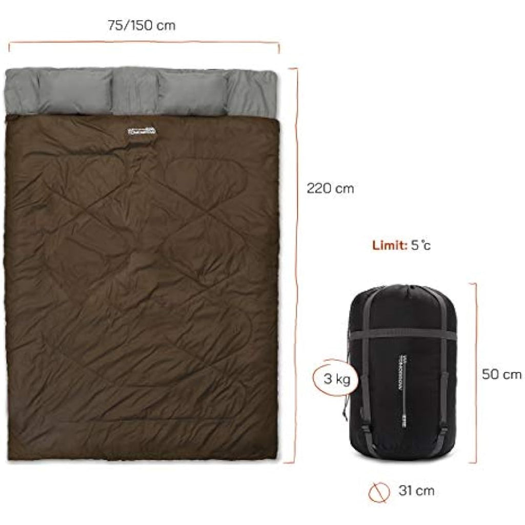 Where Tomorrow Double Sleeping Bag – 3-4 Season Waterproof Camping Gear