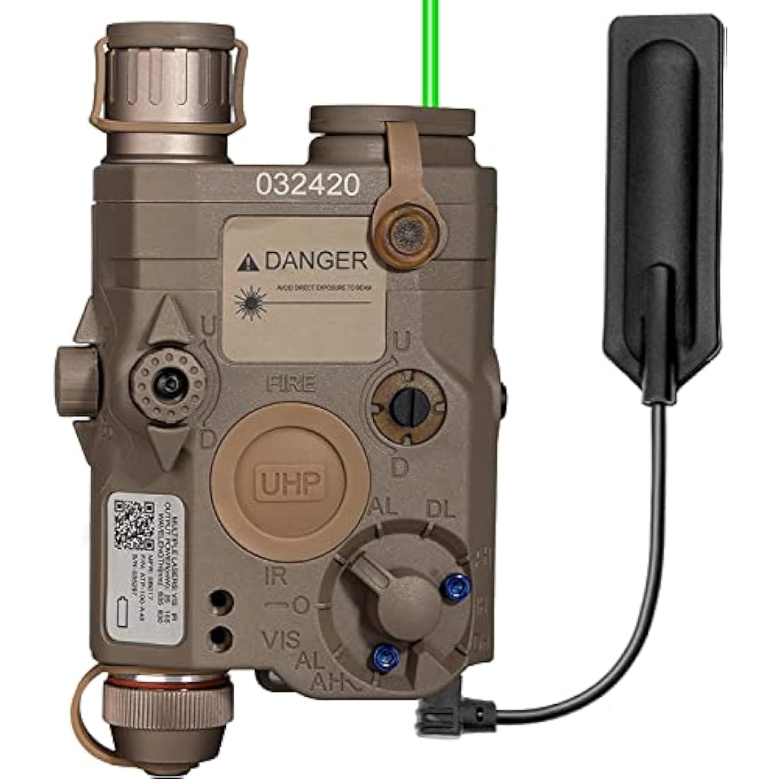 Zhongren PEQ-15 Tactical Battery Case | Red Laser & LED Flashlight