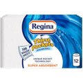 Regina Thirst Pockets Kitchen Roll – 12 Bulk Rolls, 1200 Sheets