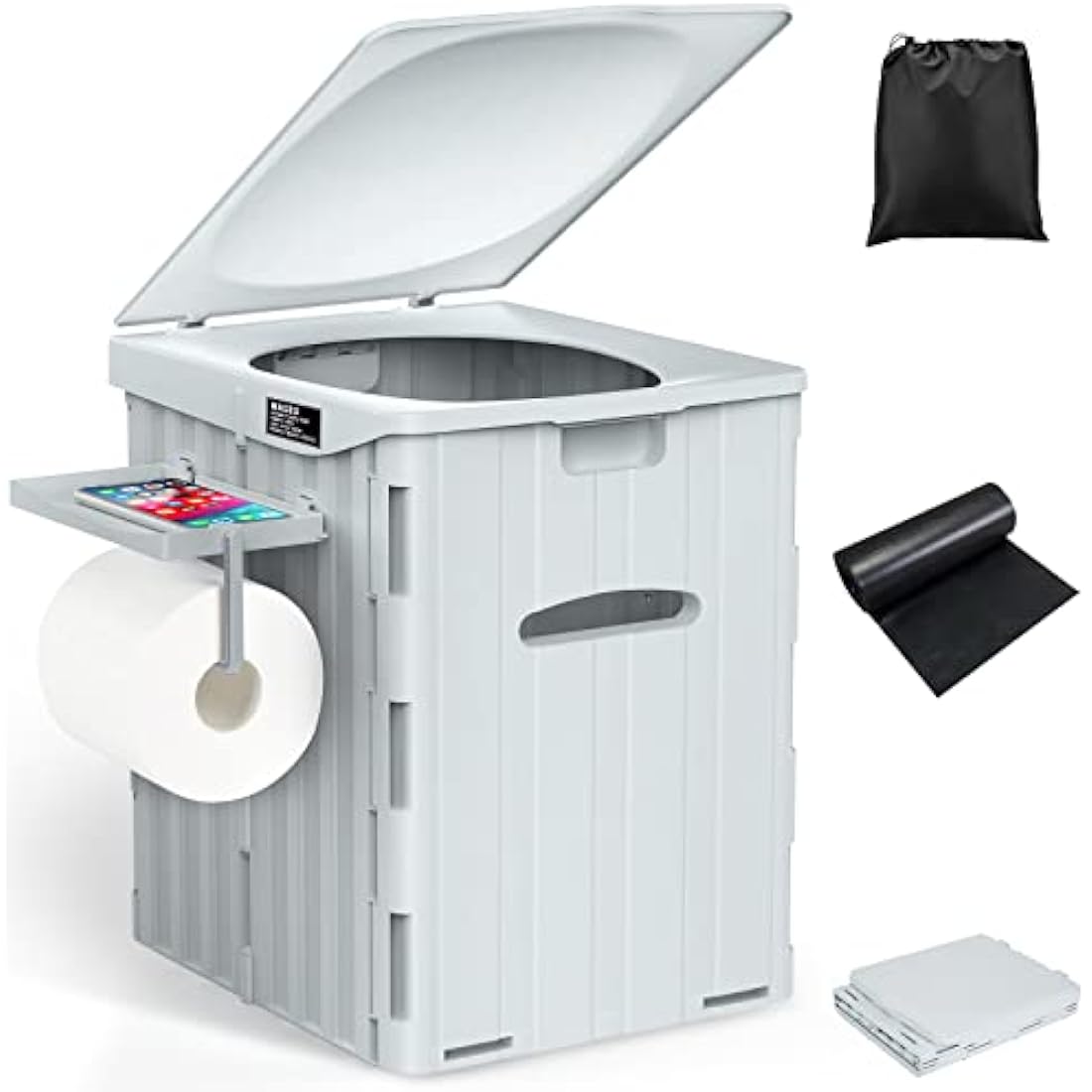 WADEO Extra-Large Portable Camping Toilet | Heavy-Duty Foldable Potty