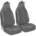 VW Caddy Grey Quilted Leather Car Seat Covers – 2 Fronts
