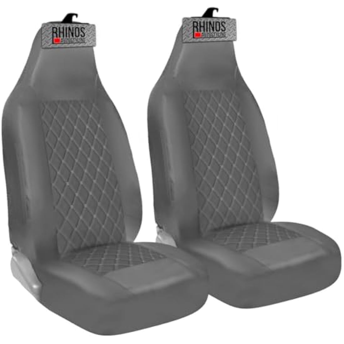 VW Caddy Grey Quilted Leather Car Seat Covers – 2 Fronts