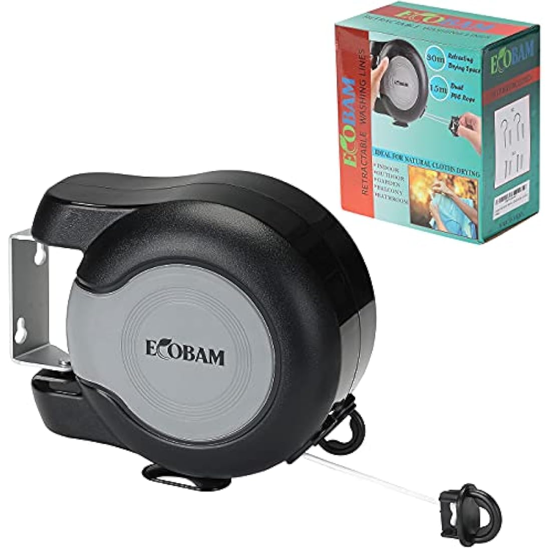 EcoBam Retractable Double Clothes Line – 30m Heavy Duty Wall Mounted