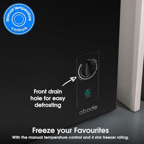 Abode 198L Chest Freezer – Black Freestanding Garage Freezer