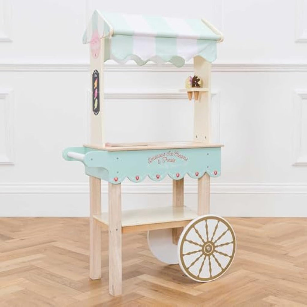 Le Toy Van Wooden Ice Cream Trolley – Kids Pretend Play Food Set