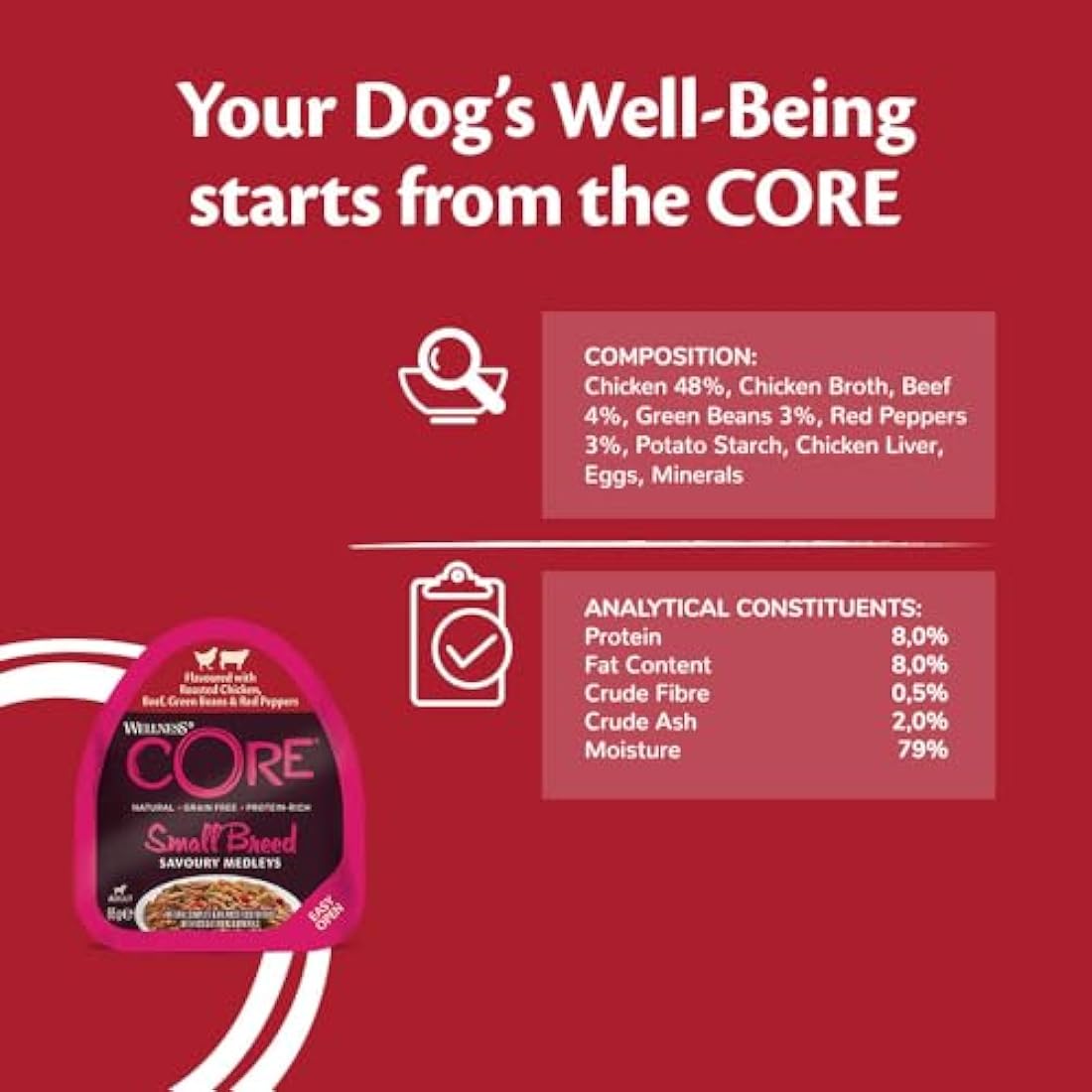 Wellness CORE Small Breed Savoury Medleys Grain Free Wet Dog Food | 6x85g