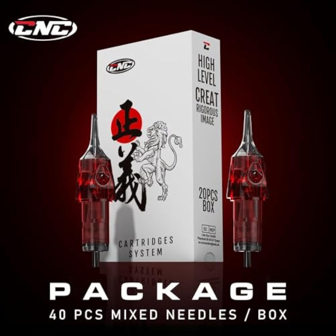 CNC 40Pcs Tattoo Cartridge Needles – Mixed RL & RM Surgical Steel