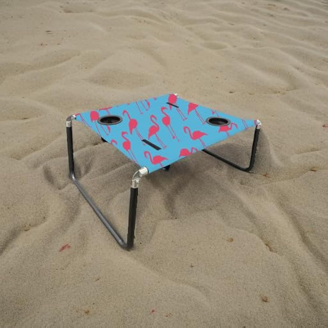 Neso Portable Beach Table | Lightweight Folding Canvas Table – Flamingos