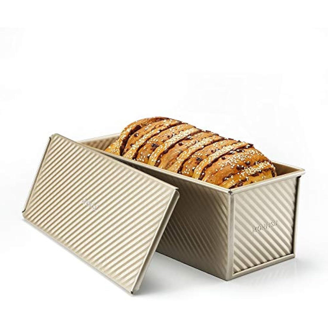 Monfish Pullman Loaf Pan with Lid – Non-Stick 1000g Large Bread Tin
