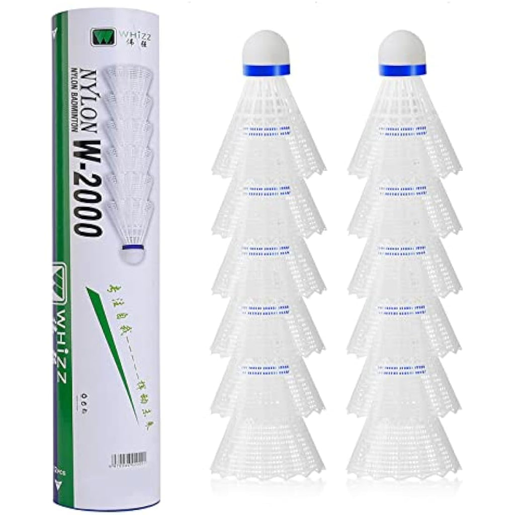 BAIHUALIN WHiZZ Durable Nylon Badminton Shuttlecocks - 12 Pack White