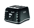 De'Longhi Brilliante 4-Slice Toaster | Black Faceted Design | CTJ4003BK