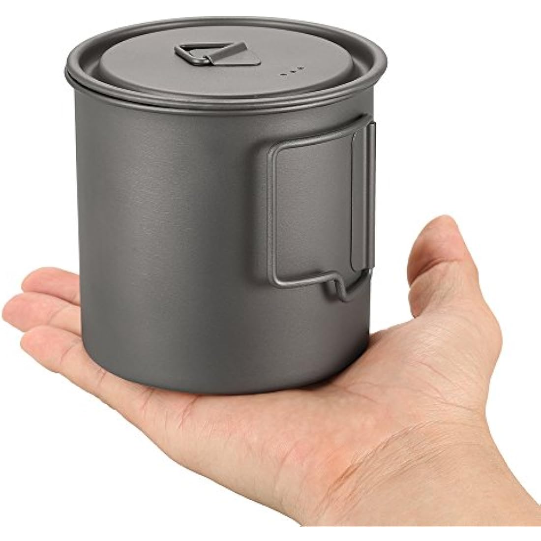 Lixada Titanium Camping Cup with Lid and Foldable Handle – Ultralight